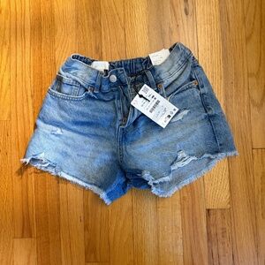 Girls Zara Ripped Jean Shorts